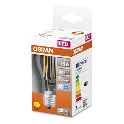 Żarówka LED typu filament E27, standardowa bańka, 7,5W, 1055Lm, 4000K, OSRAM