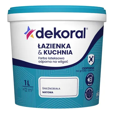 Farba Dekoral Łazienka & Kuchnia biała 1l