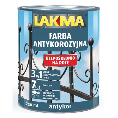 Farba antykorozyjna Antykor Lakma biały 0,75l