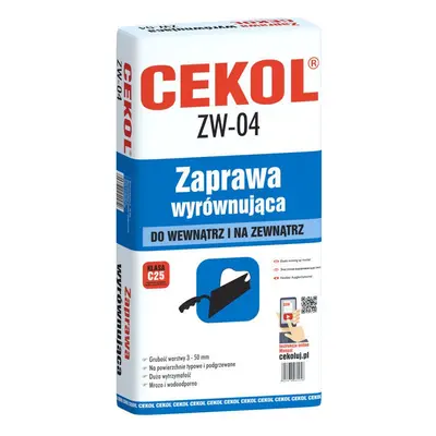 Zaprawa wyrównująca Cekol ZW-04 22 kg, 3-50 mm