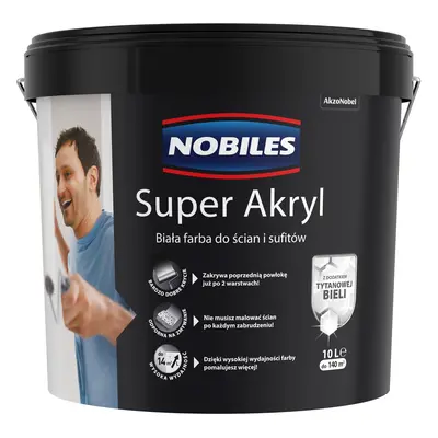 Farba Nobiles Super Akryl biała 10 l