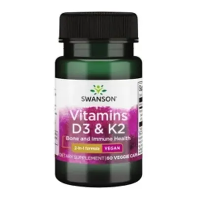 Swanson Vitamins D3 & K2 - 2000 IU & 75 μg - 60 kaps.