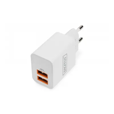 Digitus Ładowarka sieciowa zasilacz 2x USB-A 15,5W Biała