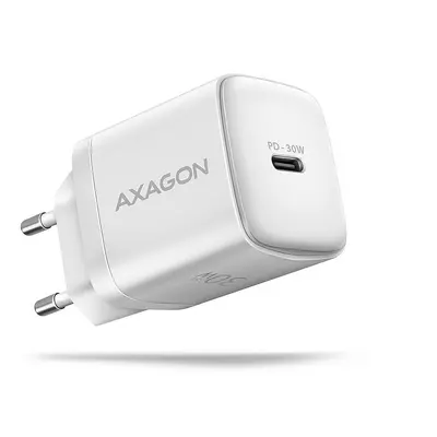 AXAGON ACU-PD30W Ładowarka sieciowa PD 30W, 1x port USB-C, PD3.0/QC3.0/AFC/FCP/Apple Biała