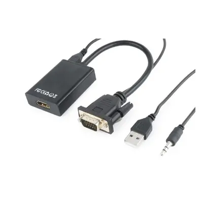 Gembird Konwerter VGA do HDMI 15 cm czarny