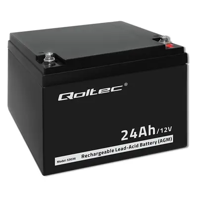 Qoltec Akumulator AGM | 12V | 24Ah | max.7.2A