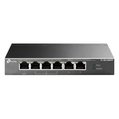 TP-LINK Przełącznik SG1006PP 6GE (3PoE+ 1PoE++)