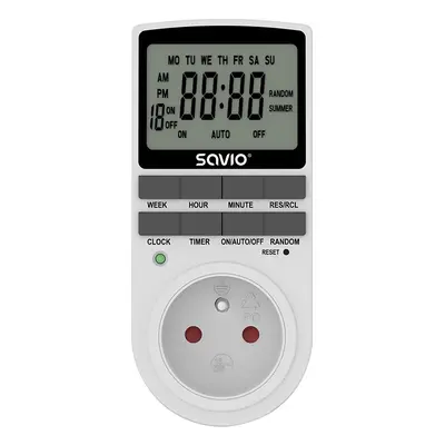 Savio Programator czasowy z ekranem LCD, 16A, 3680W, AE-03