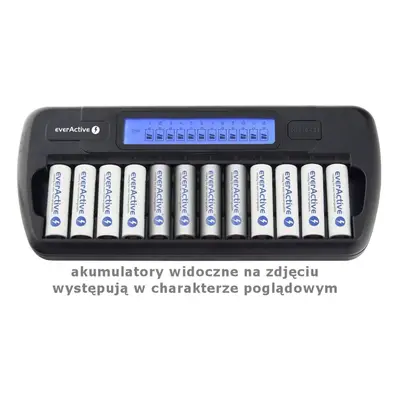 everActive Ładowarka procesorowa NC-1200 do 12 akumulatorków AA/AAA