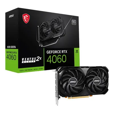 MSI Karta graficzna GeForce RTX 4060 Ventus 2X Black OC 8GB GDDR6 128bit DLSS 3