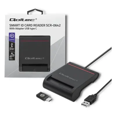 Qoltec Inteligentny czytnik chipowych kart ID | USB2.0 | Plug&play