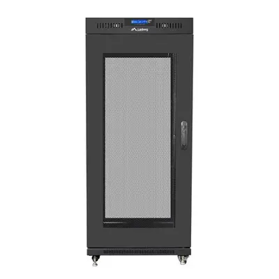 Lanberg Szafa instalacyjna RACK stojąca 19 15U 800X1000 czarna drzwi perforowane LCD( FLAT PACK)