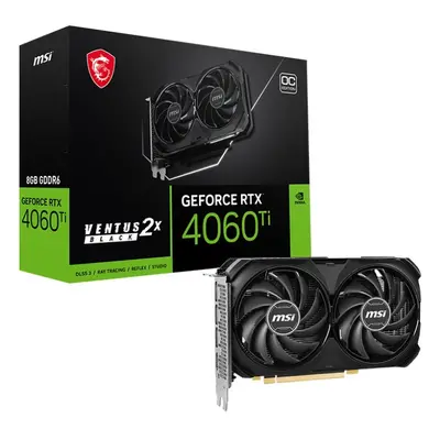 MSI Karta graficzna GeForce RTX 4060 Ti Ventus 2X Black OC 8GB GDDRX6 128bit DLSS 3