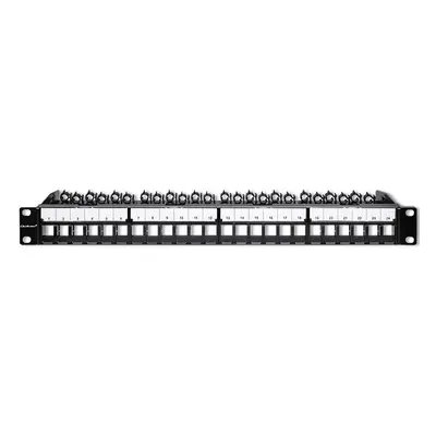 Qoltec Patch panel do szaf RACK 19" | 24 porty | 1U | UTP | Czarny