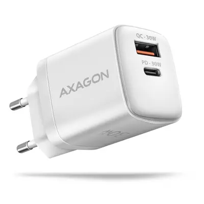 AXAGON ACU-PQ30W Ładowarka sieciowa PD & QC 30W, QC3.0,4.0/AFC/FCP/PPS/Apple Biała