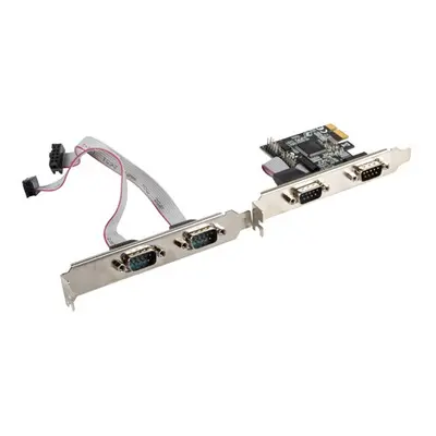 Lanberg Karta PCI Express - COM 9Pin x4 + Śledzie Low Profile