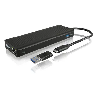 IcyBox Stacja dokująca IB-DK4080AC 9w1,2x HDMI & 2x DisplayPoprt,USB,Headset combo, LAN, Power d