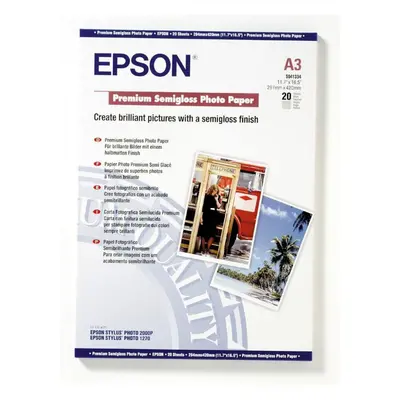 Epson Papier Photo Premium Semi Glossy A3/ 20 arkuszy / 251 g/m2