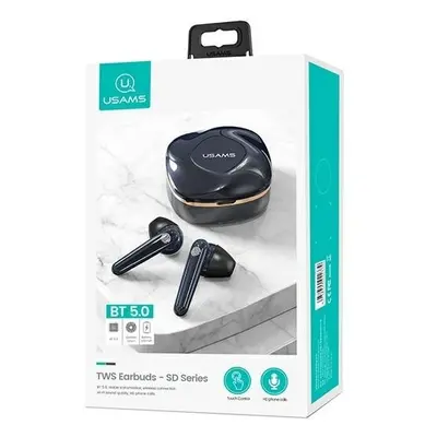 USAMS Słuchawki Bluetooth TWS 5.0 SD Series niebieskie BHUSD02