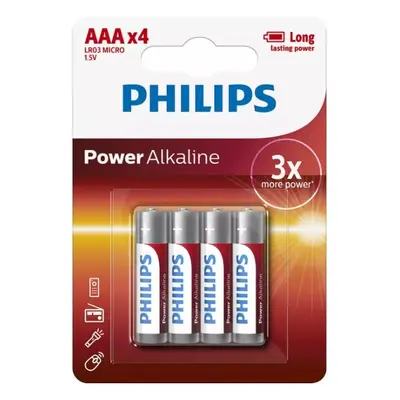 Philips Baterie Power Alkaline AAA 4 szt. blister