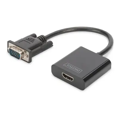 Digitus Konwerter/adapter audio-video VGA do HDMI, 1080p FHD, z audio 3.5mm MiniJack