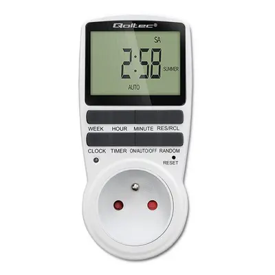 Qoltec Elektroniczny programator czasowy PC0628 | 3680W | 16A | LCD