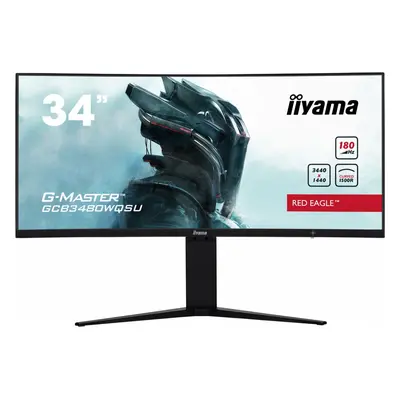 IIYAMA Monitor 34 cale GCB3480WQSU-B1 VA,UWQHD,180HZ,0.4ms,1500R(Curved), 2xHDMI,2xDP,2xUSB 3.2,