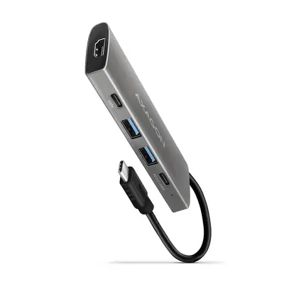 AXAGON HMC-5G2 Wieloportowy hub 2x USB-A + 2x USB-C + HDMI, USB-C 3.2 Gen 2 10Gbps, PD 60W, 13cm