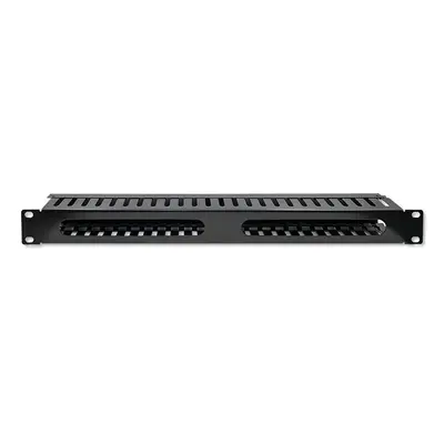 Qoltec Organizer kabli do szaf RACK 19" | 24 porty | 1U