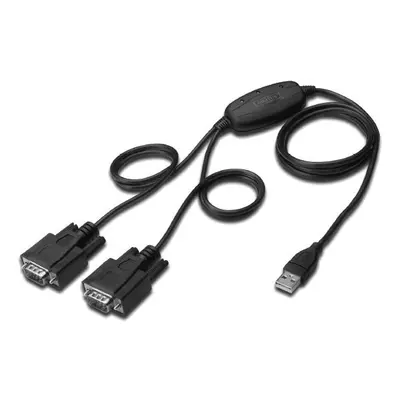 Digitus Konwerter/Adapter USB 2.0 do 2x RS232 (DB9) z kablem USB A M/Ż dł. 1,5m