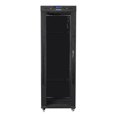 Lanberg Szafa instalacyjna rack stojąca 19 37u 600x800 czarna, drzwi szklane lcd (Flat pack)