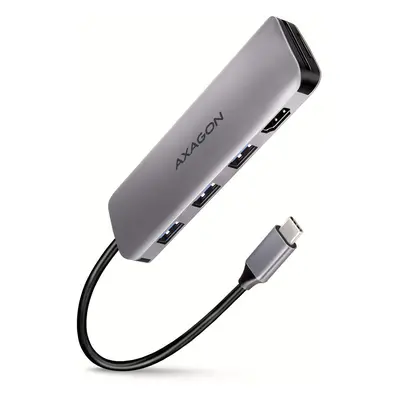 AXAGON HMC-HCR3A Wieloportowy hub 3x USB-A + HDMI + SD/microSD, USB-C 3.2 Gen1, 20cm USB-C kabel