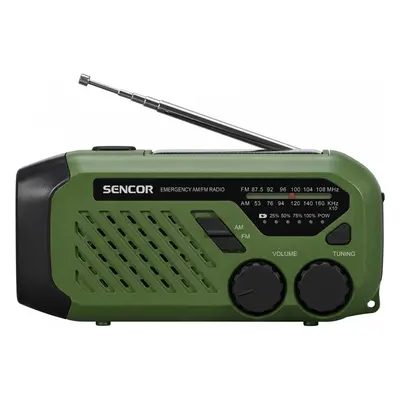 Sencor Radio przenośne alarmowe AM/FM, latarka, power bank, bateria słoneczna