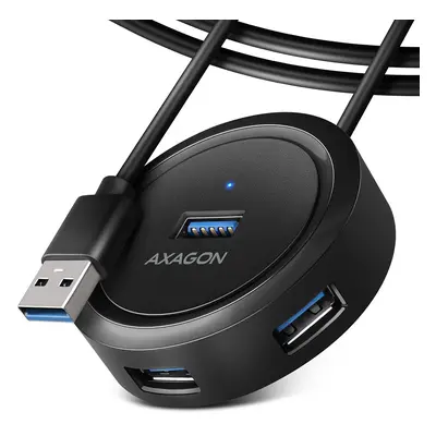 AXAGON HUE-P1AL Hub 4-portowy USB 3.2 Gen 1 ROUND, micro USB, 1.2m USB-A kabel