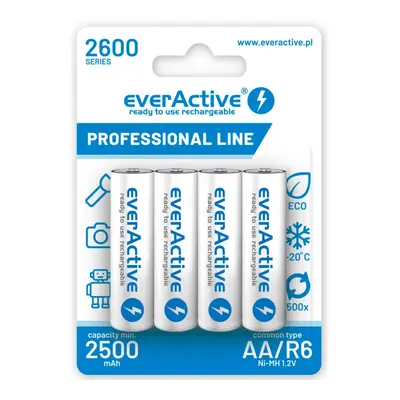 everActive Akumulatory paluszki R6/AA 2600 mAH, blister 4 szt.