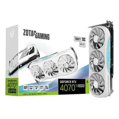 ZOTAC Karta graficzna GeForce RTX 4070 Ti SUPER TRINITY OC 16GB GDDR6X biała DLSS 3