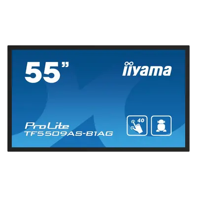 IIYAMA Monitor 55 cali TF5539AS-B1AG,IPS,4K,HDMIx2,DP,RJ45,3xUSB,2x10W, ANDROID,24/7,IP65