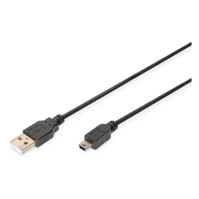 Digitus Kabel połączeniowy USB 2.0 HighSpeed "Canon" Typ USB A/miniUSB B (5pin) M/M czarny 1m