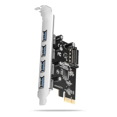 AXAGON PCEU-430RS Kontroler PCIe 4x port USB 3.2 GEN 1, UASP, chipset Renesas, 15-pin SATA zasil