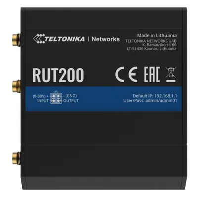 TELTONIKA Router 4G/LTE RUT200 (Cat 4), 3G, 2G, WIFI, Ethernet