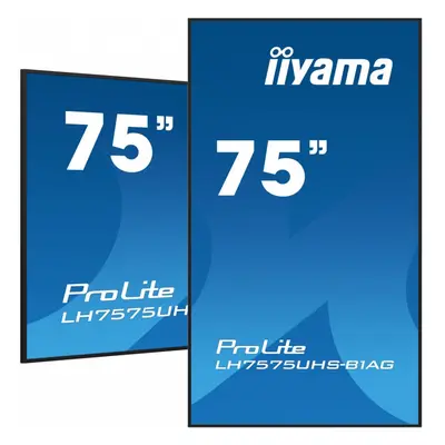 IIYAMA Monitor 75 cali LH7575UHS-B1AG, 24/7,IPS,ANDROID.11,4K,500cd/m2,WiFi,3xHDMI,DP,Daisy/Chai