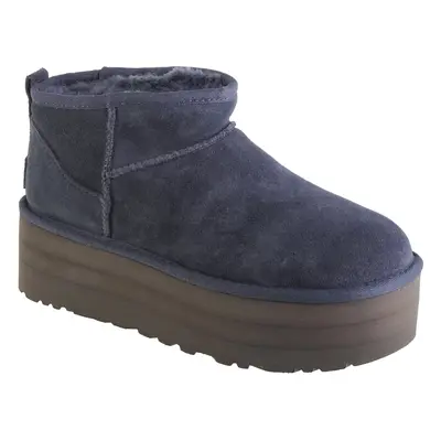 UGG Classic Ultra Mini Platform 1135092-EVB, Damskie, Granatowe, buty zimowe, skóra zamszowa, ro