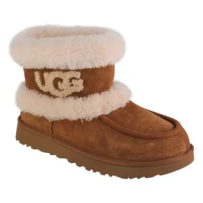 UGG Ultra Mini Ugg Fluff 1145410-CHE, Damskie, Brązowe, buty zimowe, skóra zamszowa, rozmiar: 39