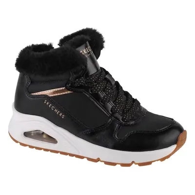 Skechers Uno - Cozy On Air 310518L-BKRG, Dla dziewczynki, Czarne, buty zimowe, skóra syntetyczna