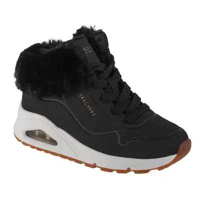 Skechers Uno - Fall Air 310539L-BLK, Dla dziewczynki, Czarne, buty zimowe, skóra syntetyczna, ro