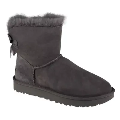 UGG Mini Bailey Bow II 1016501-GREY, Damskie, Szare, buty zimowe, skóra naturalna, rozmiar: 41