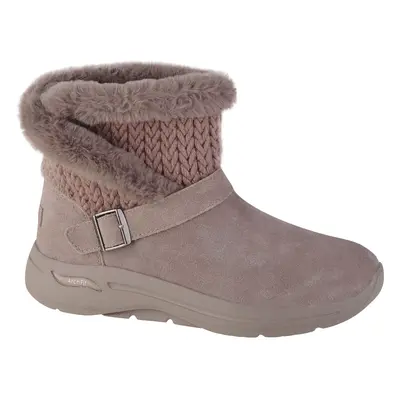 Skechers Go Walk Arch Fit - True Embrace 144422-DKTP, Damskie, Różowe, buty zimowe, skóra zamszo