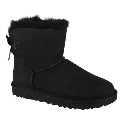 UGG Mini Bailey Bow II 1016501-BLK, Damskie, Czarne, buty zimowe, skóra naturalna, rozmiar: 36