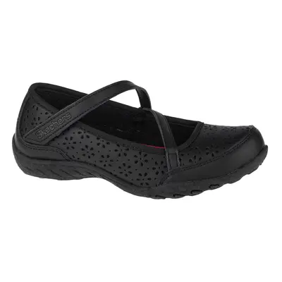 Skechers Breathe Easy Playground Popp 82277L-BBK, Dla dziewczynki, Czarne, buty sportowe, skóra 