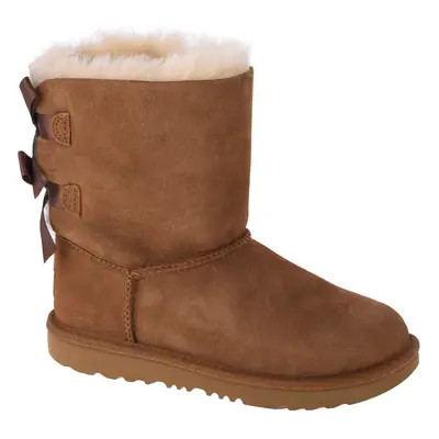 UGG Bailey Bow II Kids 1017394K-CHE, Dla dziewczynki, Brązowe, buty zimowe, skóra naturalna, roz